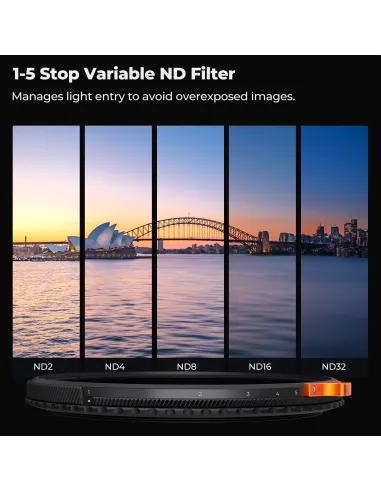 K&F Concept Nano-X Series 2-in-1 True Color Variable ND & CPL Filter (82mm, 1 to 5-Stop)