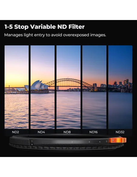 K&F Concept Nano-X Series 2-in-1 True Color Variable ND & CPL Filter (82mm, 1 to 5-Stop)