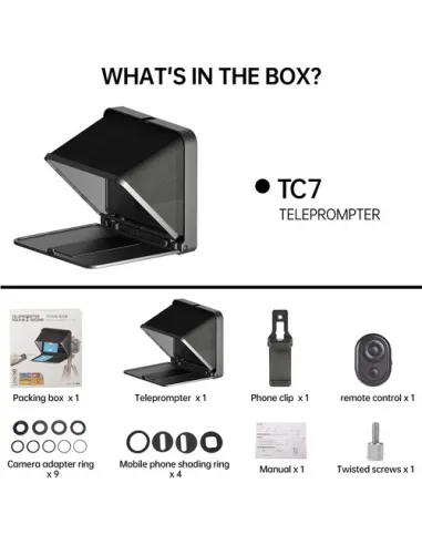 LENSGO TC7II Portable Ultimate Teleprompter Kit for Smartphones and Cameras