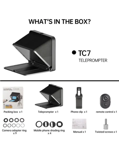 LENSGO TC7II Portable Ultimate Teleprompter Kit for Smartphones and Cameras